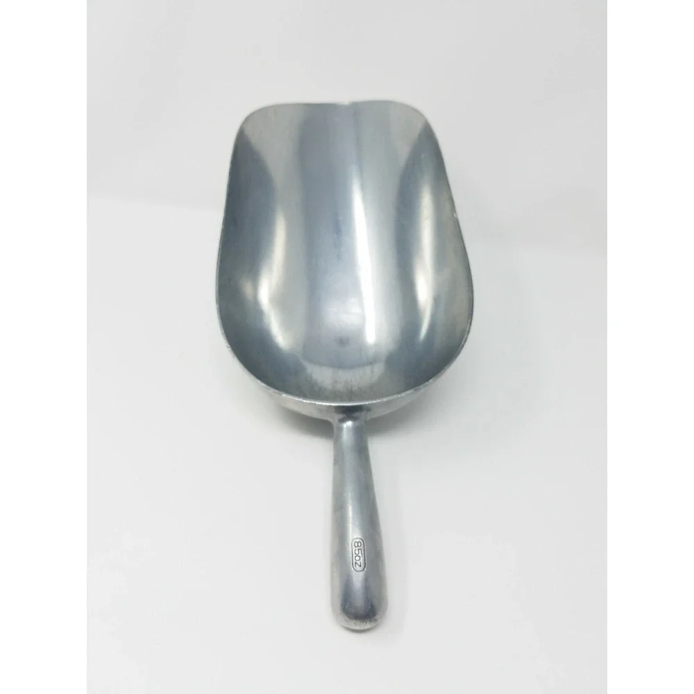Vtg primitive cast aluminum brass kitchen flour grain scoop rustic farmhouse